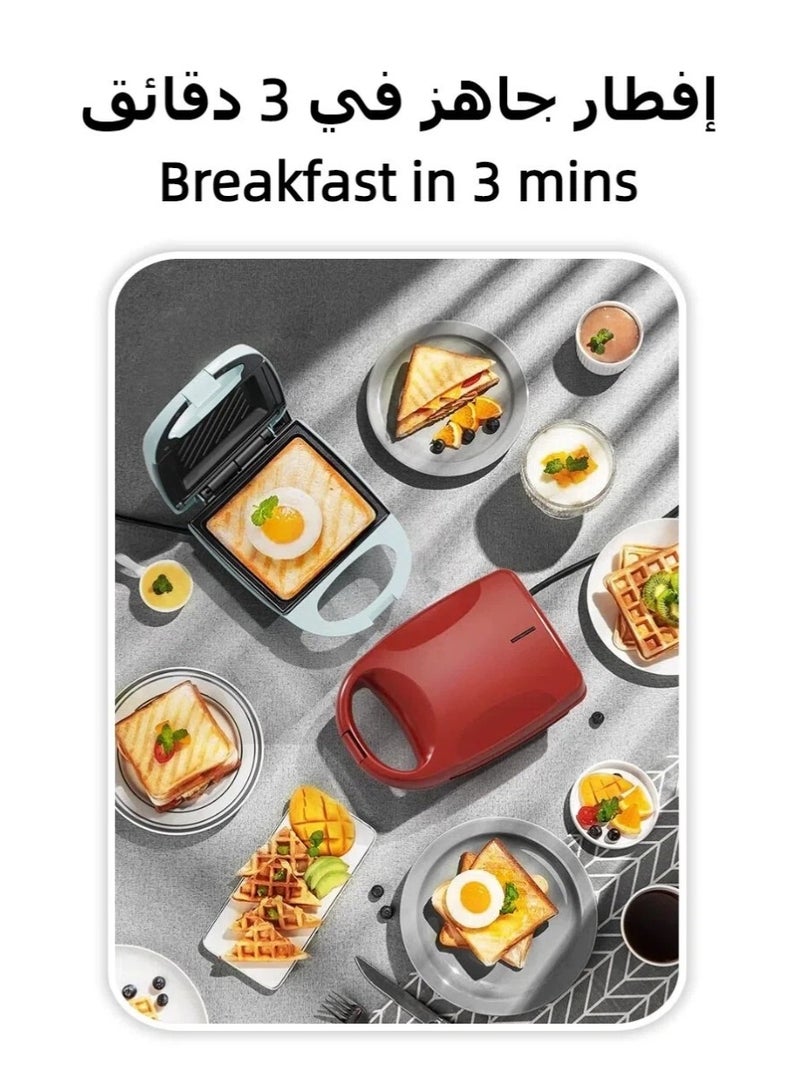 Sandwich Maker, Toaster, Waffle, Non-Stick Sandwich Grill, Arabic Bread Maker, Stainless Steel Sandwich Maker with Handle Locking System, Indicator Light, Overheat Protection - Image 2